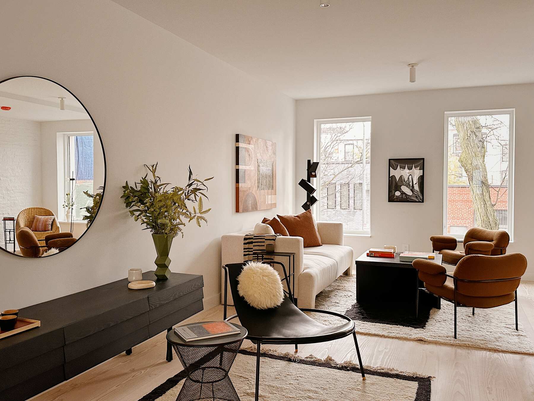 Wide view of the living room at 42 Garfield Place