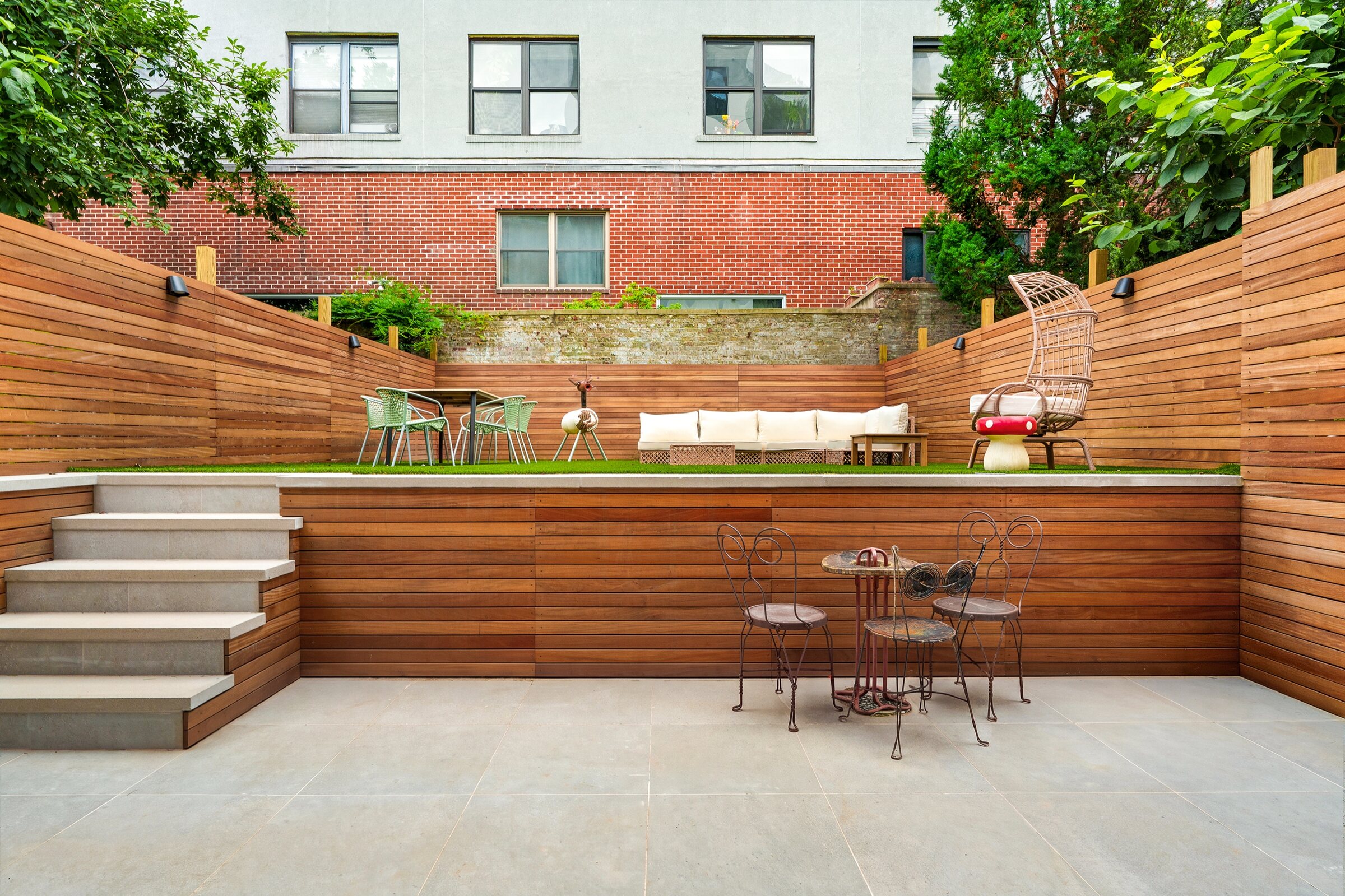 Terraced private garden at 436 State Street