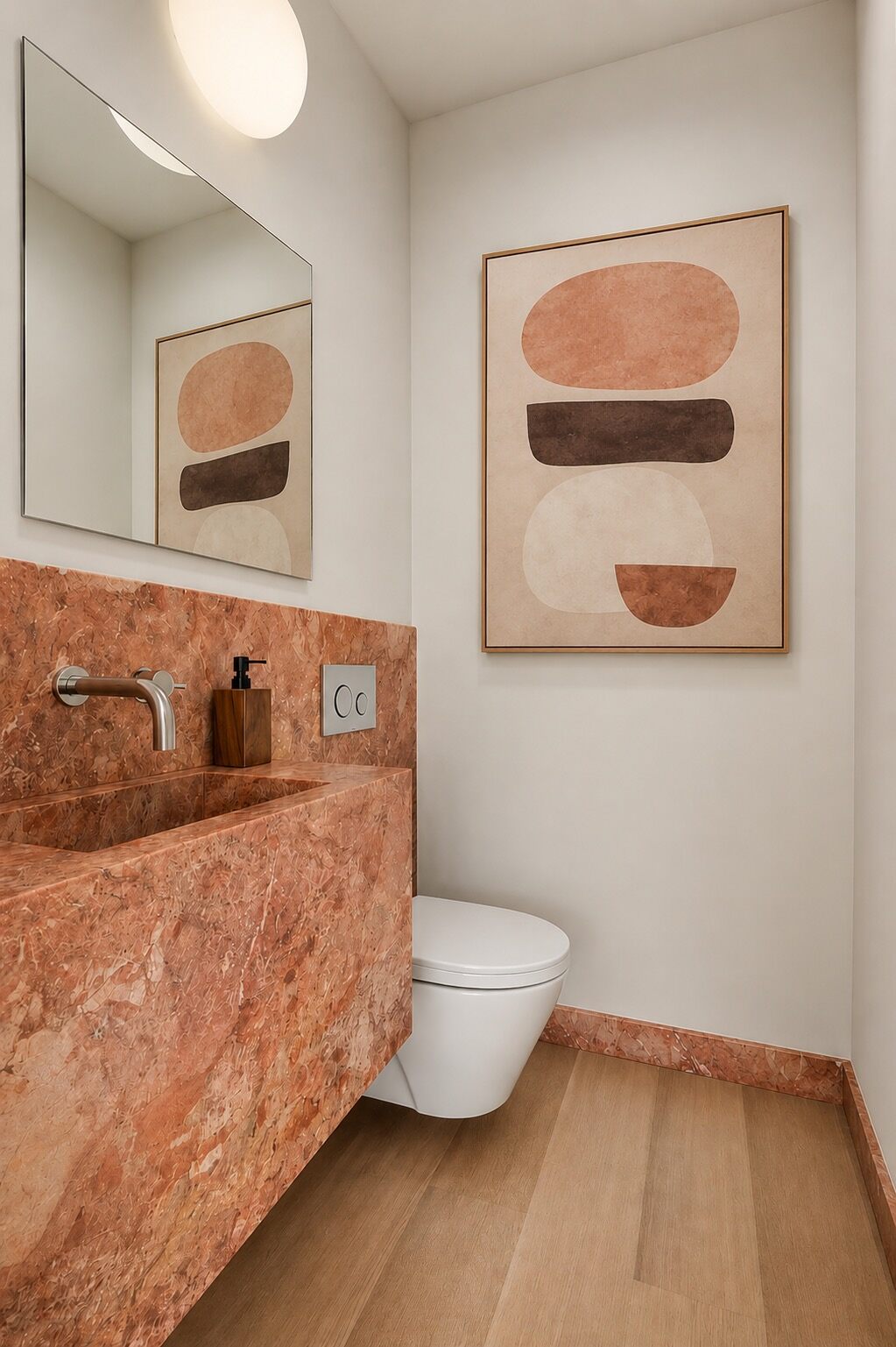 Stone powder room at 436 State Street