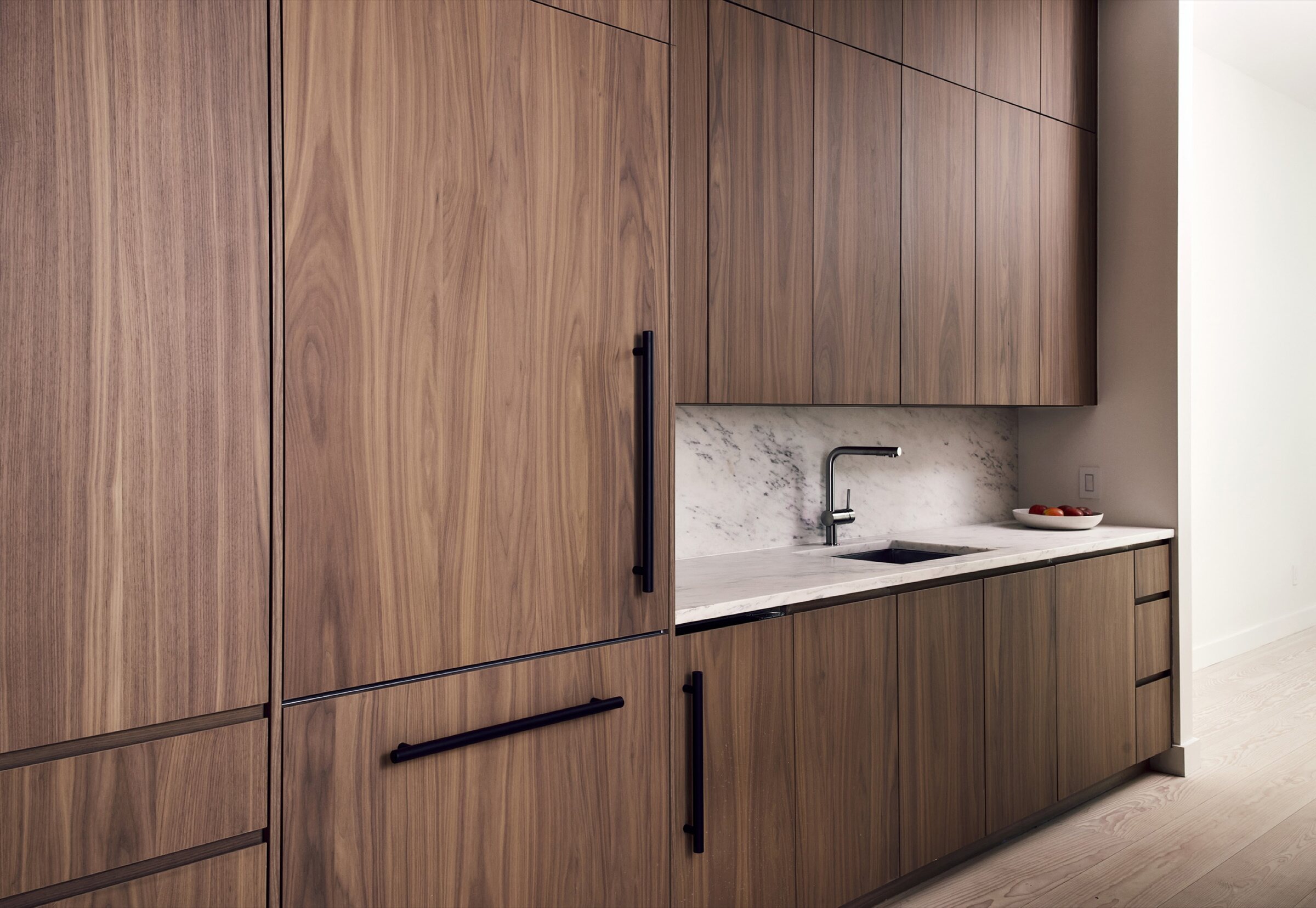 Walnut cabinetry detail at 44 Garfield Place
