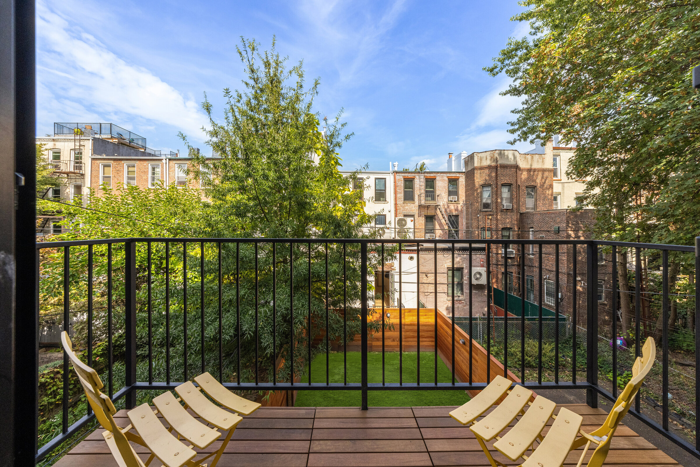 Rear terrace overlooking the garden at 591 10th Street