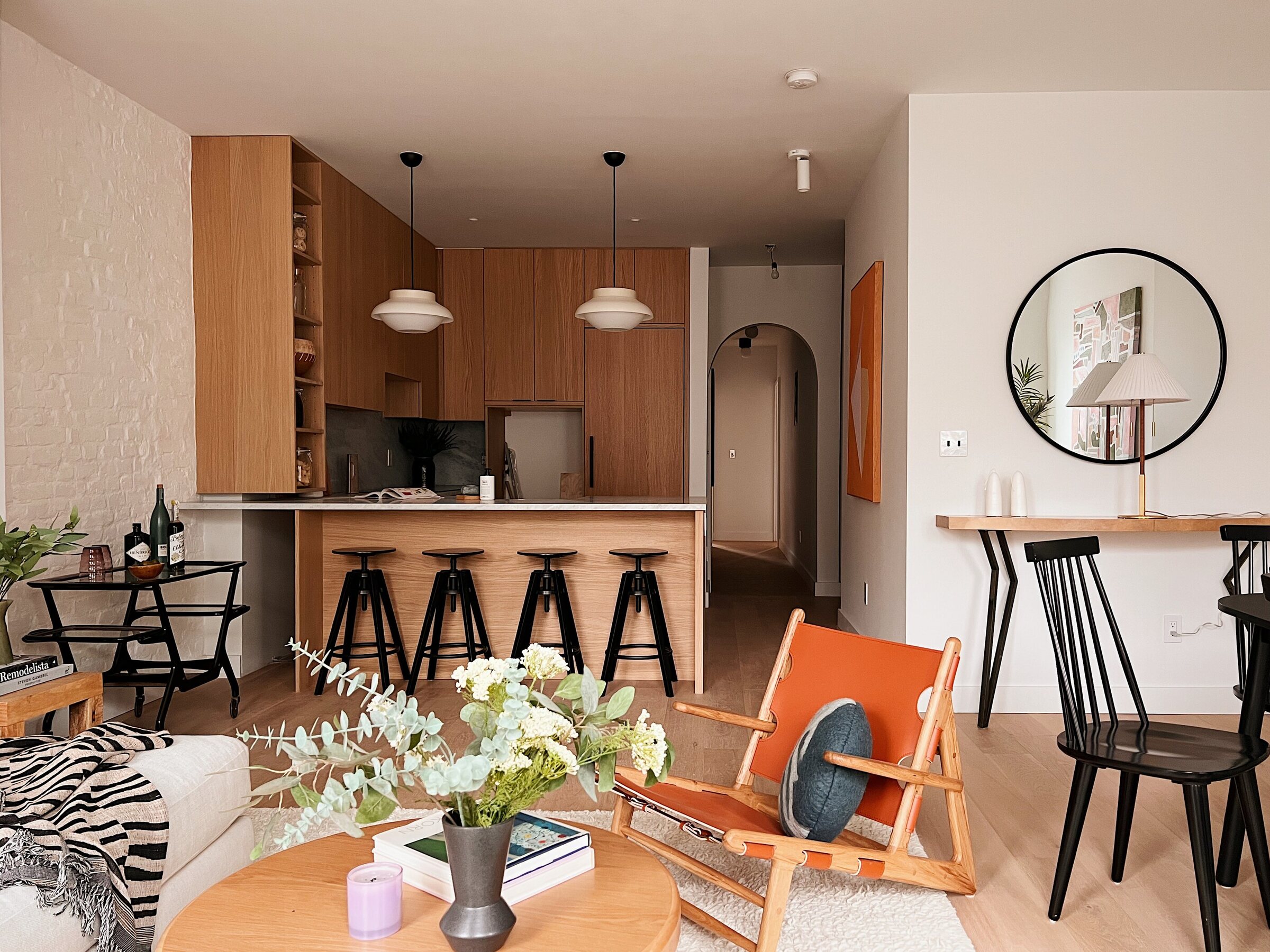 Kitchen and living room at 708 Degraw Street
