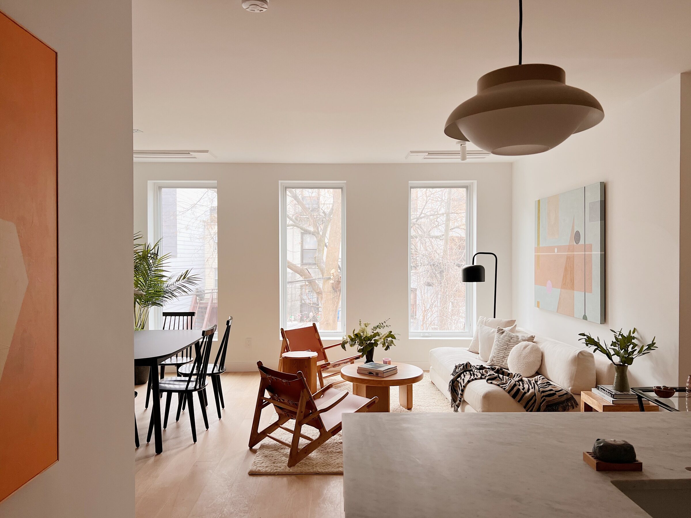 Open kitchen and living room at 708 Degraw Street